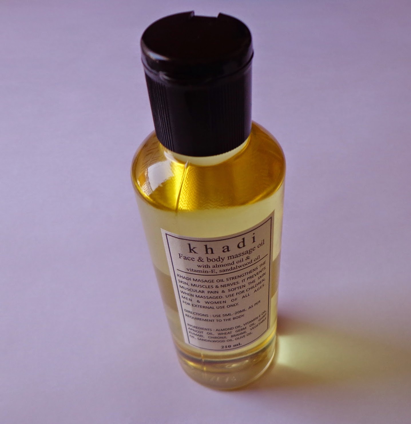 buy Khadi Face & Body Massage Oil with almond oil Vitamin-E, Sandalwood Oil 210ml in UK & USA