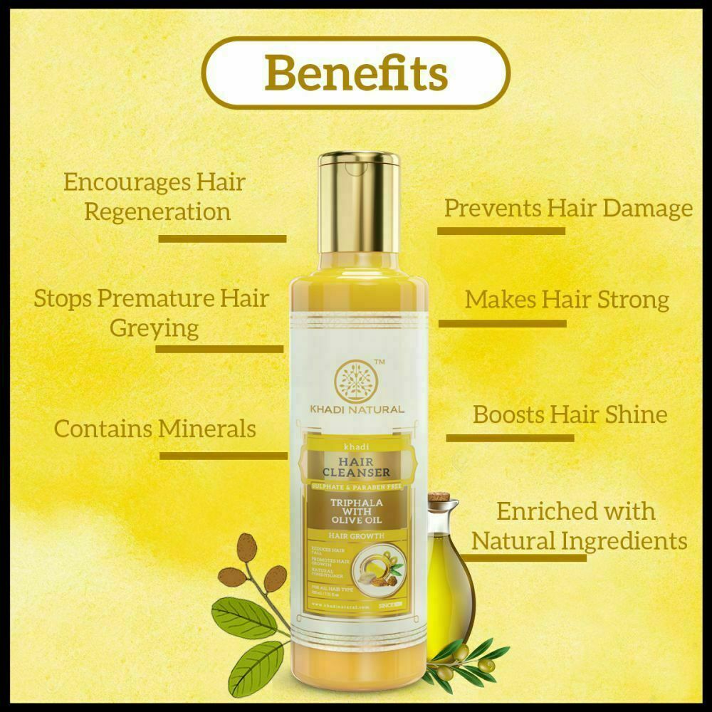 Buy Khadi Triphala with Olive Oil Hair Cleanser / Shampoo - Sulphate ...